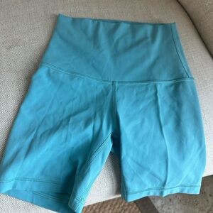 lululemon athletica turquoise bike shorts